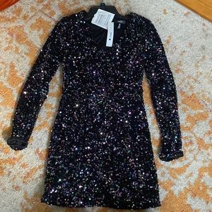 Sequin, long sleeve dress